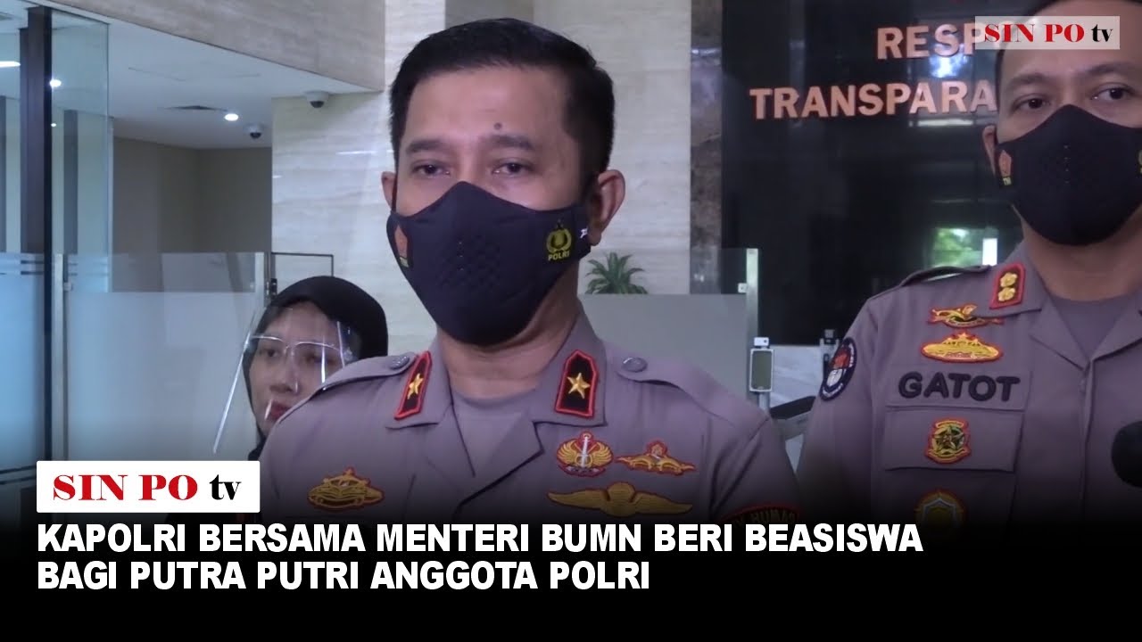 Kapolri Bersama Menteri BUMN Beri Beasiswa Bagi Putra Putri Anggota Polri