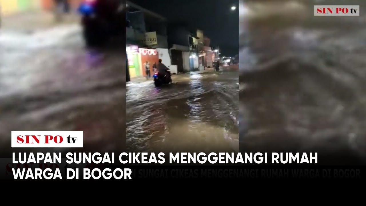 Luapan Sungai Cikeas Menggenangi Rumah Warga Di Bogor