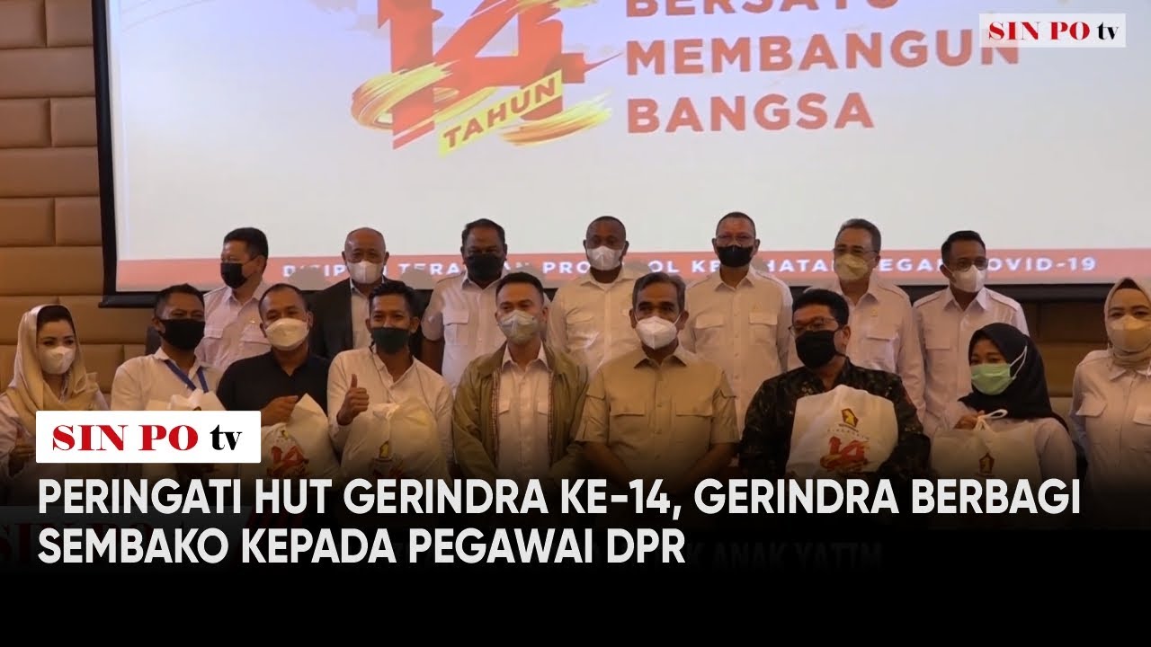 Peringati Hut Gerindra Ke-14, Gerindra Berbagi Sembako Kepada Pegawai DPR