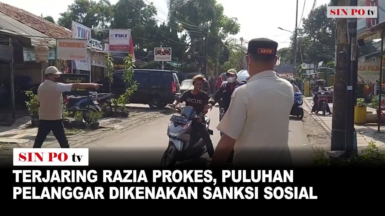 Terjaring Razia Prokes, Puluhan Pelanggar Dikenakan Sanksi Sosial