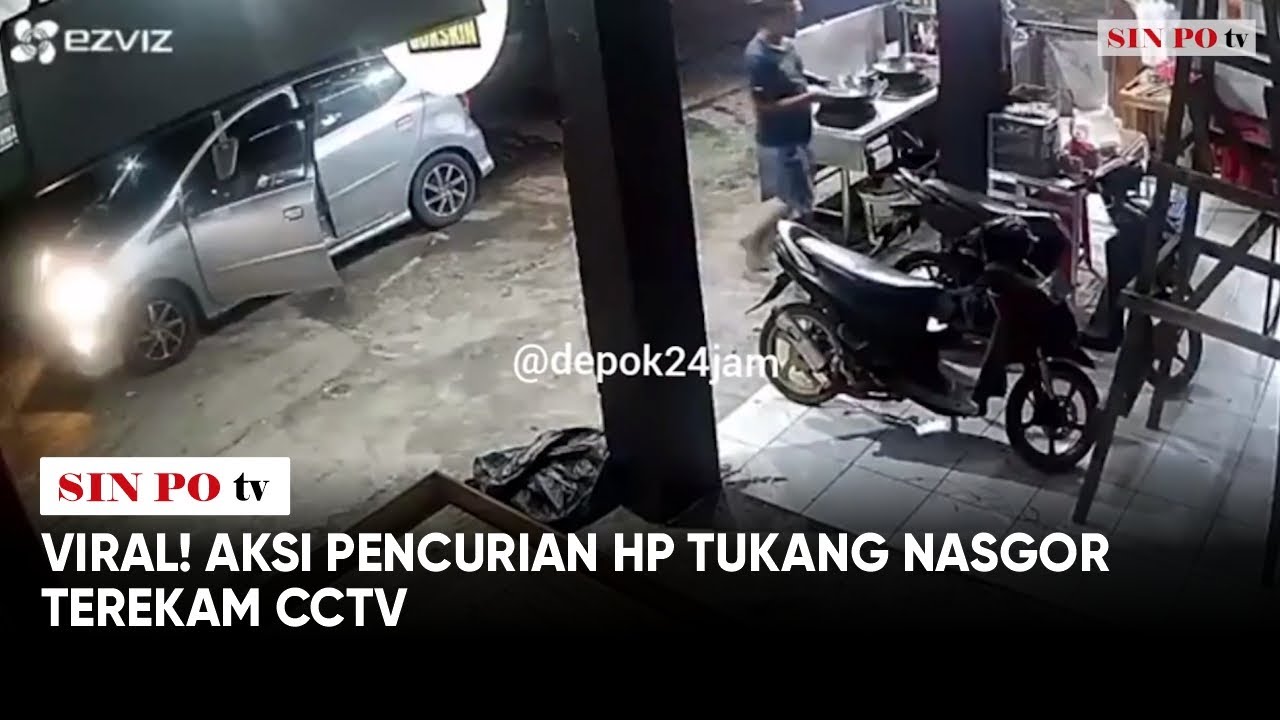 VIRAL! Aksi Pencurian HP Tukang Nasgor Terekam CCTV