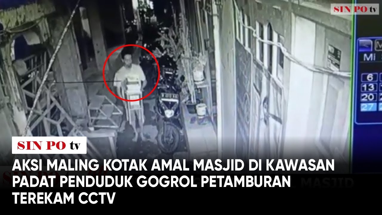 Aksi Maling Kotak Amal Masjid Di Kawasan Padat Penduduk Gogrol Petamburan Terekam CCTV