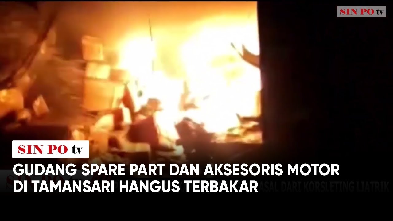 Gudang Spare Part Dan Aksesoris Motor di Tamansari Hangus Terbakar