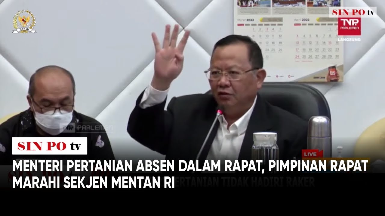 Menteri Pertanian Absen Dalam Rapat, Pimpinan Rapat Marahi Sekjen Mentan RI