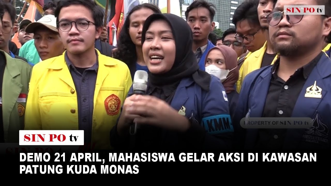 Demo 21 April, Mahasiswa Gelar Aksi Di Kawasan Patung Kuda Monas