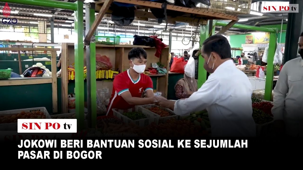 Jokowi Beri Bantuan Sosial Ke Sejumlah Pasar Di Bogor