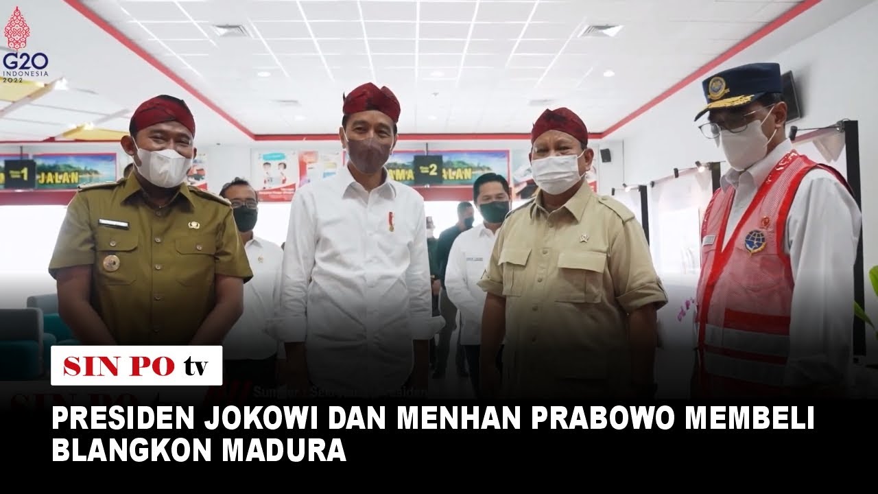 Presiden Jokowi Dan Menhan Prabowo Membeli Blangkon Madura