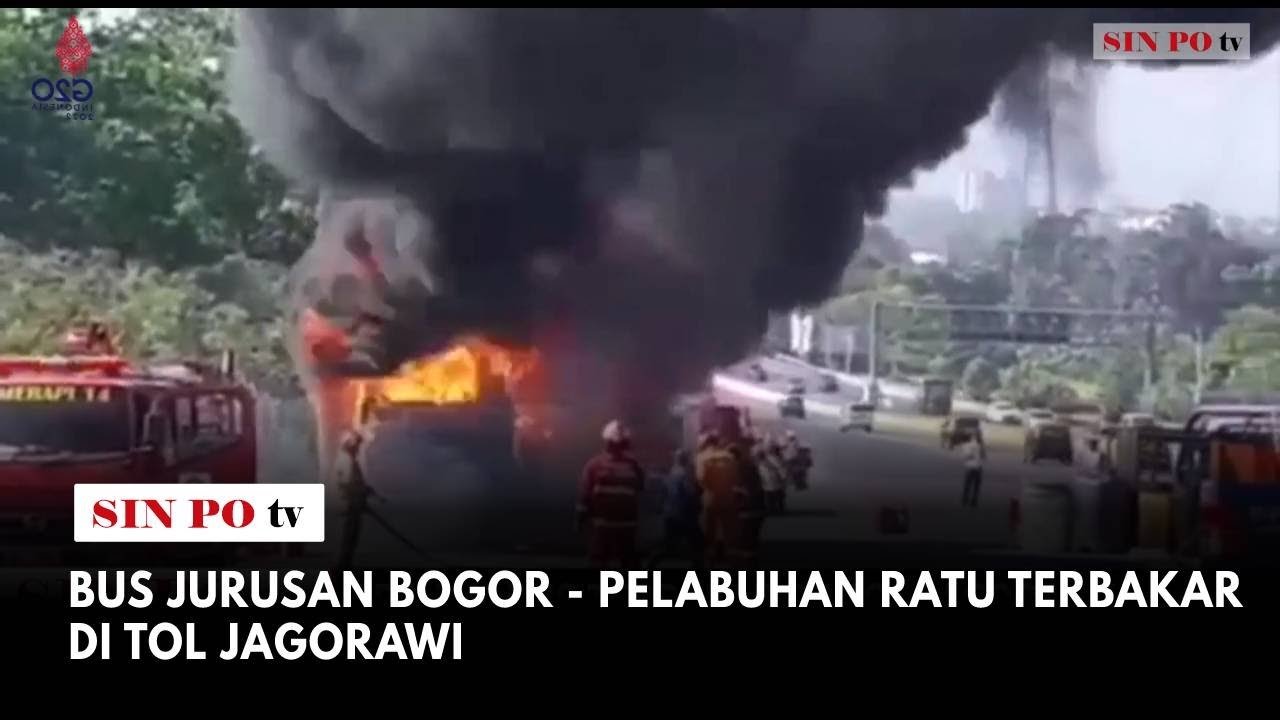 Bus Jurusan Bogor - Pelabuhan Ratu Terbakar Di Tol Jagorawi