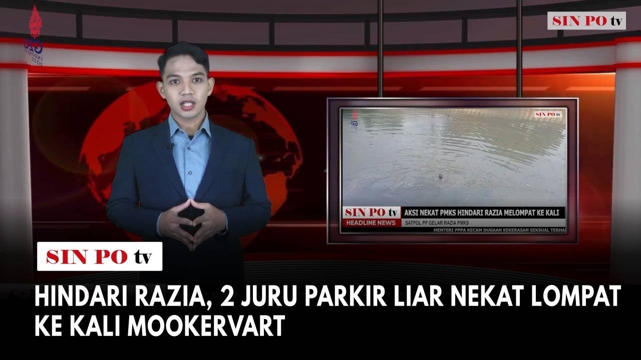 Hindari Razia, 2 Juru Parkir Liar Nekat Lompat Ke Kali Mookervart