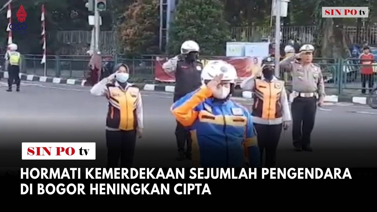 Hormati Kemerdekaan Sejumlah Pengendara Di Bogor Heningkan Cipta