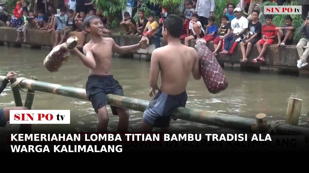 Kemeriahan Lomba Titian Bambu Tradisi Ala Warga Kalimalang