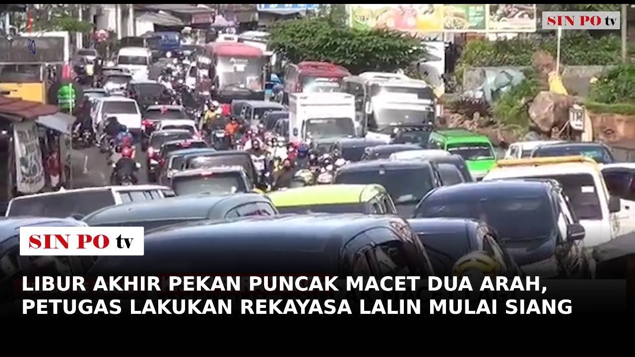 Libur Akhir Pekan Puncak Macet Dua Arah, Petugas Lakukan Rekayasa Lalin Mulai Siang