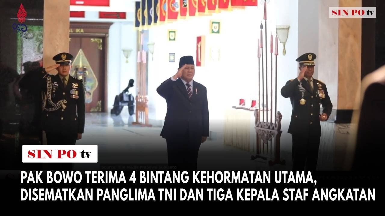 Pak Bowo Terima 4 Bintang Kehormatan Utama, Disematkan Panglima TNI dan Tiga Kepala Staf Angkatan