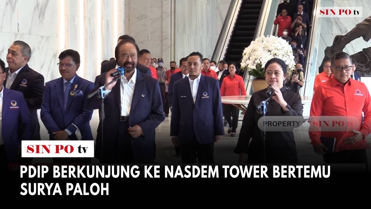 PDIP Berkunjung ke Nasdem Tower Bertemu Surya Paloh