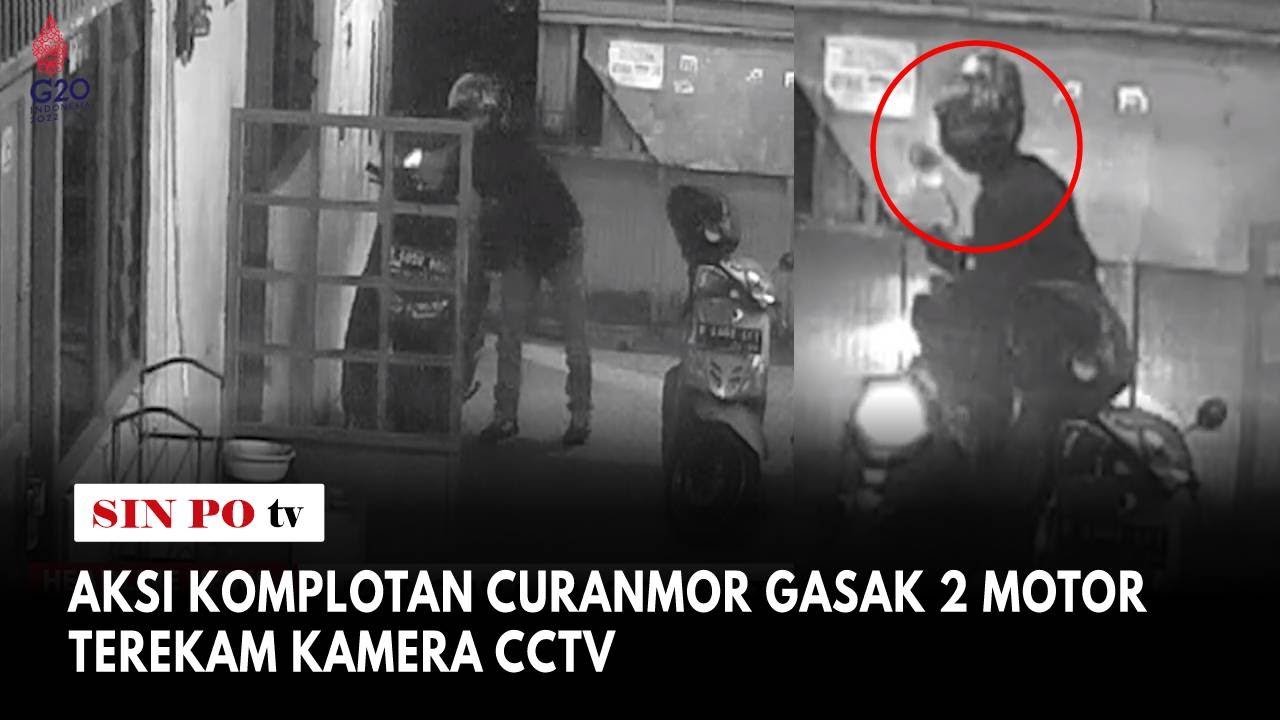 Aksi Komplotan Curanmor Gasak 2 Motor Terekam Kamera CCTV