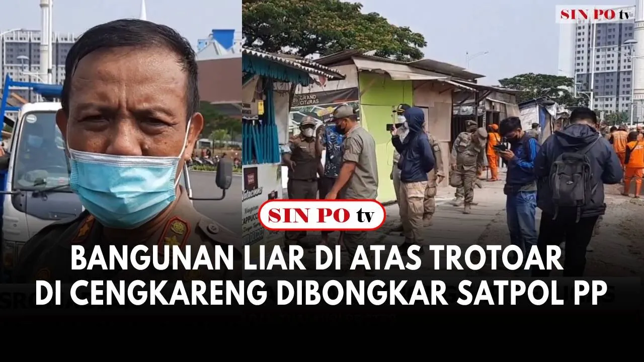 Bangunan Liar Di Atas Trotoar Di Cengkareng Dibongkar Satpol PP