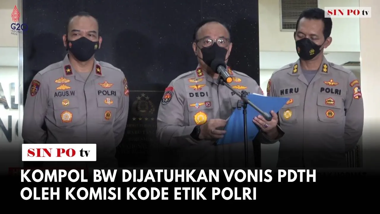 Kompol BW Dijatuhkan Vonis PDTH Oleh Komisi Kode Etik Polri