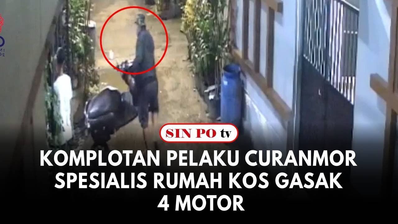 Lagi! Aksi Komplotan Curanmor Spesialis Rumah Kos Gasak 4 Motor Terekam Kamera CCTV