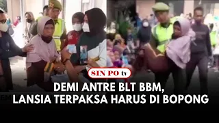 Lansia Di Bogor Terpaksa Harus Dibopong Demi Bisa Ikut Antre Cairkan BLT BBM Rp500 Ribu