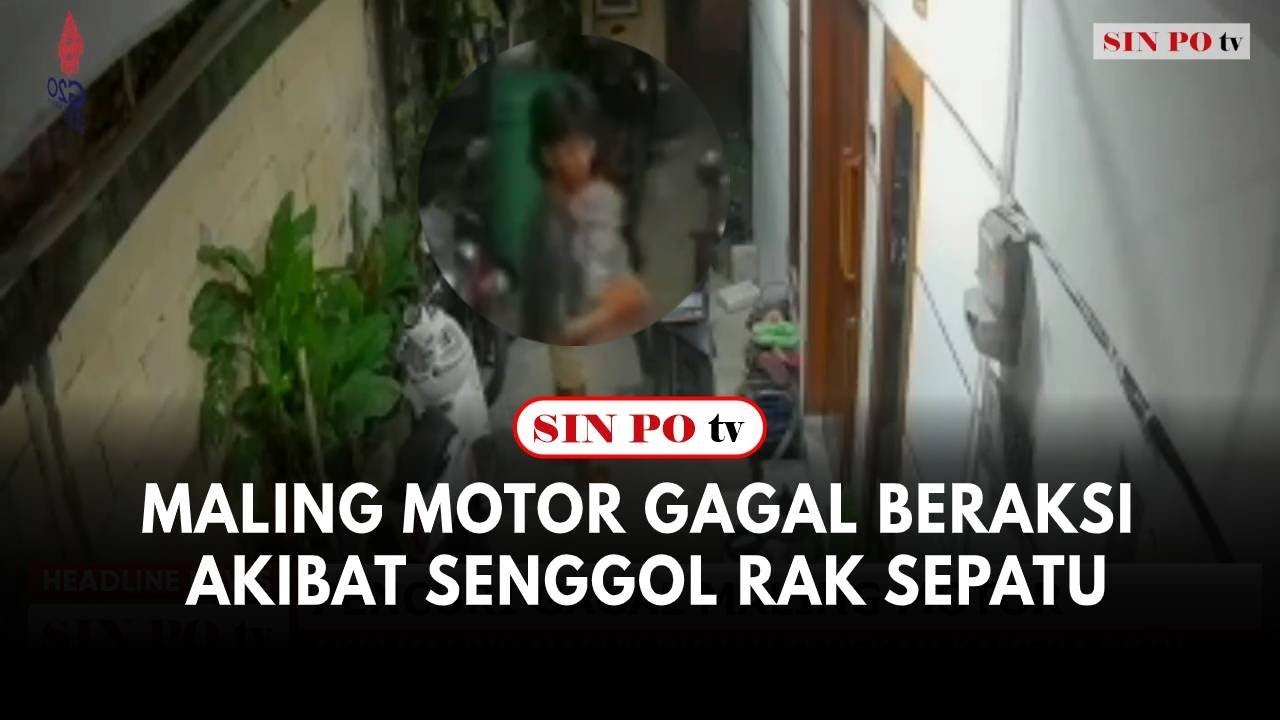 Maling Motor Gagal Beraksi Akibat Senggol Rak Sepatu