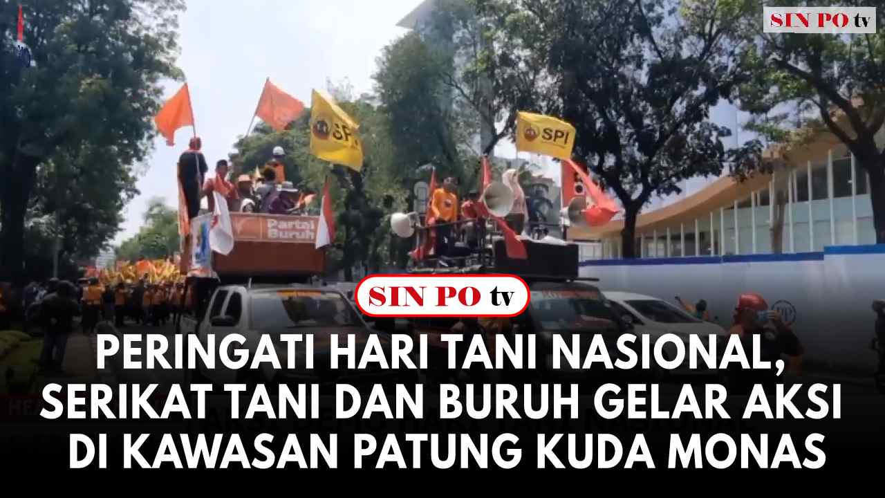 Peringati Hari Tani Nasional, Serikat Tani dan Buruh Gelar Aksi di Kawasan Patung Kuda Monas