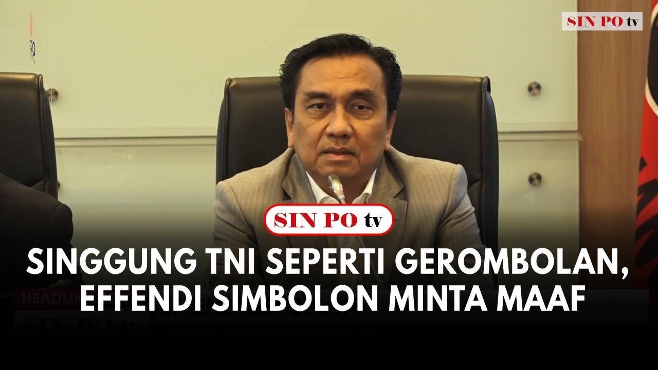 Singgung TNI Seperti Gerombolan, Effendi Simbolon Minta Maaf