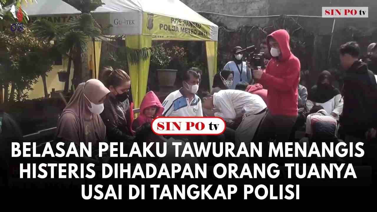 Belasan Pelaku Tawuran Menangis Histeris Dihadapan Orang Tuanya Usai Di Tangkap Polisi