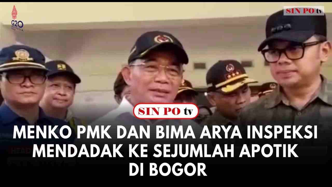 Menko PMK Dan Bima Arya Inspeksi Mendadak Ke Sejumlah Apotik Di Bogor