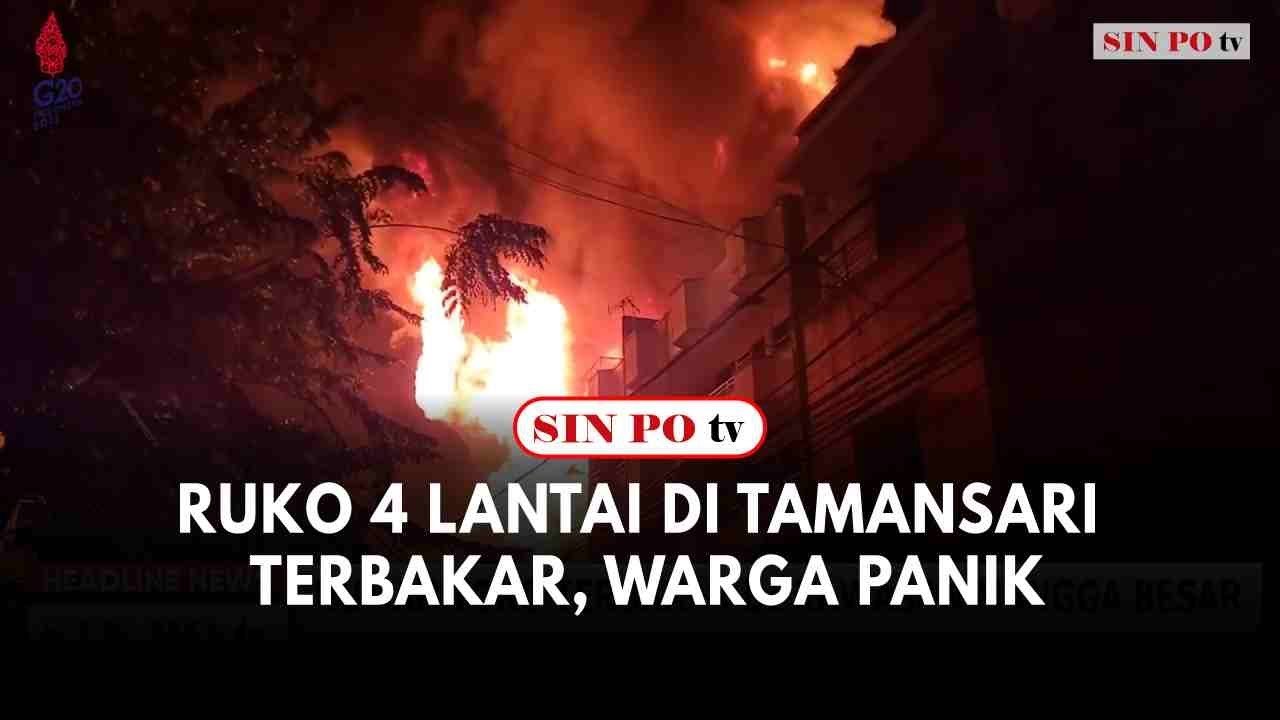 Ruko 4 Lantai di Tamansari Terbakar, Warga Panik