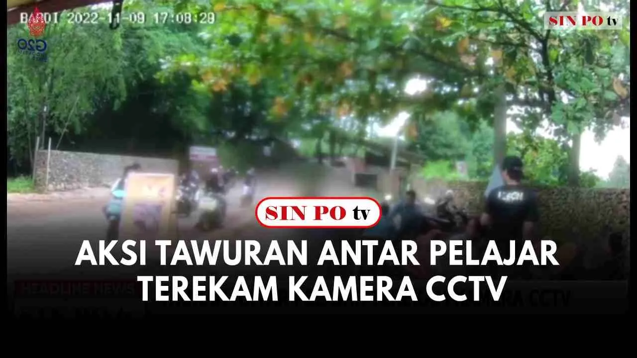 Aksi Tawuran Antar Pelajar Terekam Kamera CCTV