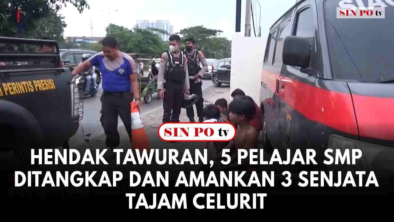 Hendak Tawuran, 5 Pelajar SMP Ditangkap Dan Amankan 3 Senjata Tajam Celurit