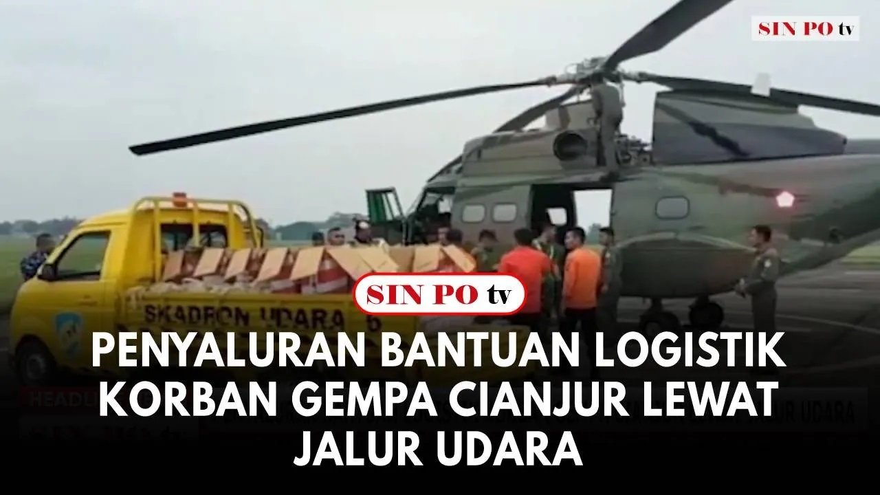 Penyaluran Bantuan Logistik Korban Gempa Cianjur Lewat Jalur Udara