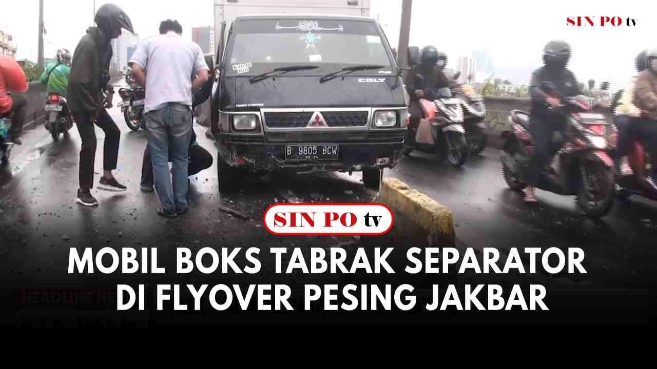 Mobil Boks Tabrak Separator Di Flyover Pesing Jakbar