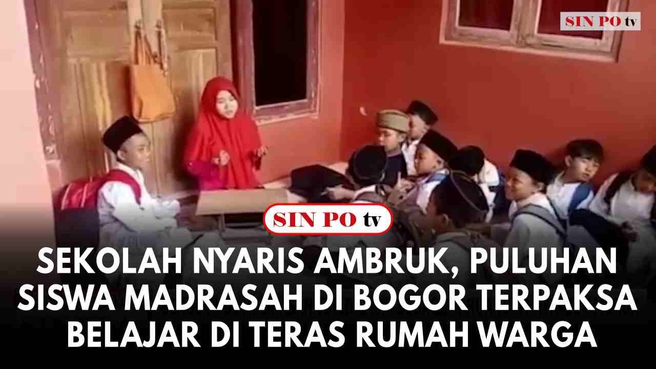 Sekolah Nyaris Ambruk, Puluhan Siswa Madrasah Di Bogor Terpaksa Belajar Di Teras Rumah Warga