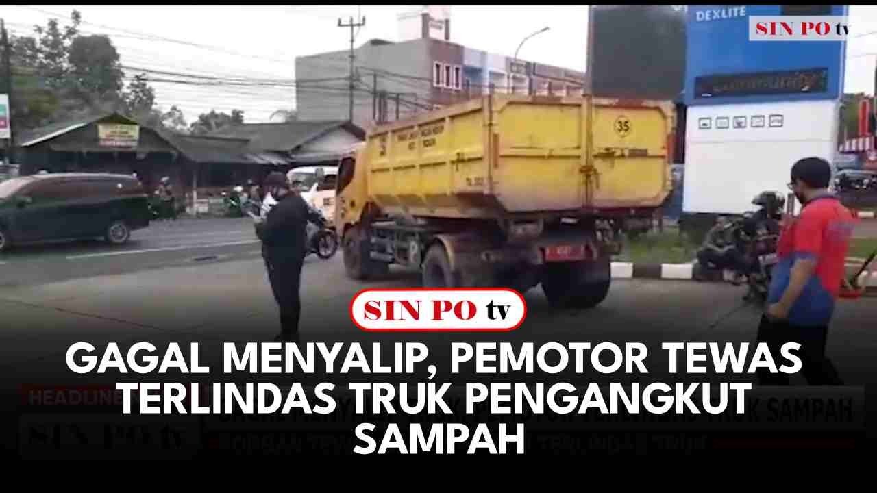 Gagal Menyalip, Pemotor Tewas Terlindas Truk Pengangkut Sampah