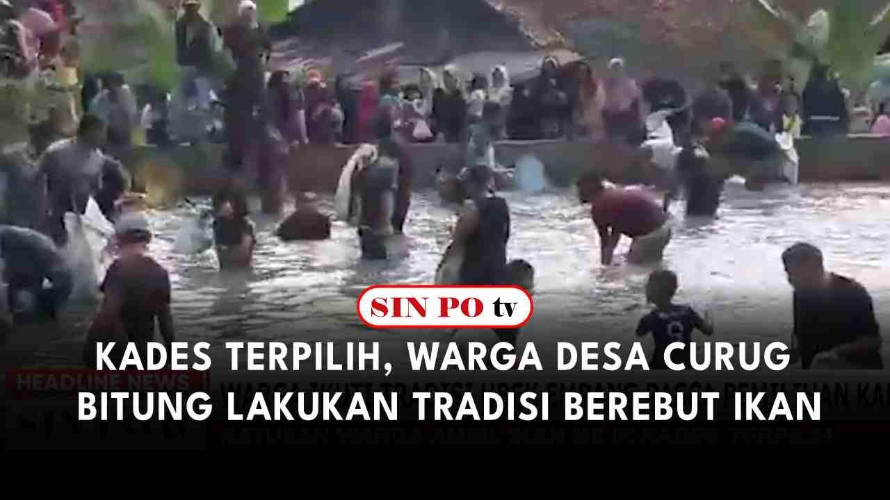 Kades Terpilih, Warga Desa Curug Bitung Lakukan Tradisi Berebut Ikan