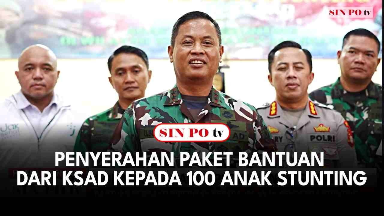 Penyerahan Paket Bantuan Dari Ksad Kepada 100 Anak Stunting