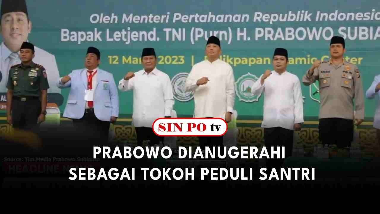 Prabowo Dianugerahi Sebagai Tokoh Peduli Santri