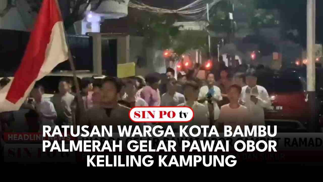 Ratusan Warga Kota Bambu Palmerah Gelar Pawai Obor Keliling Kampung