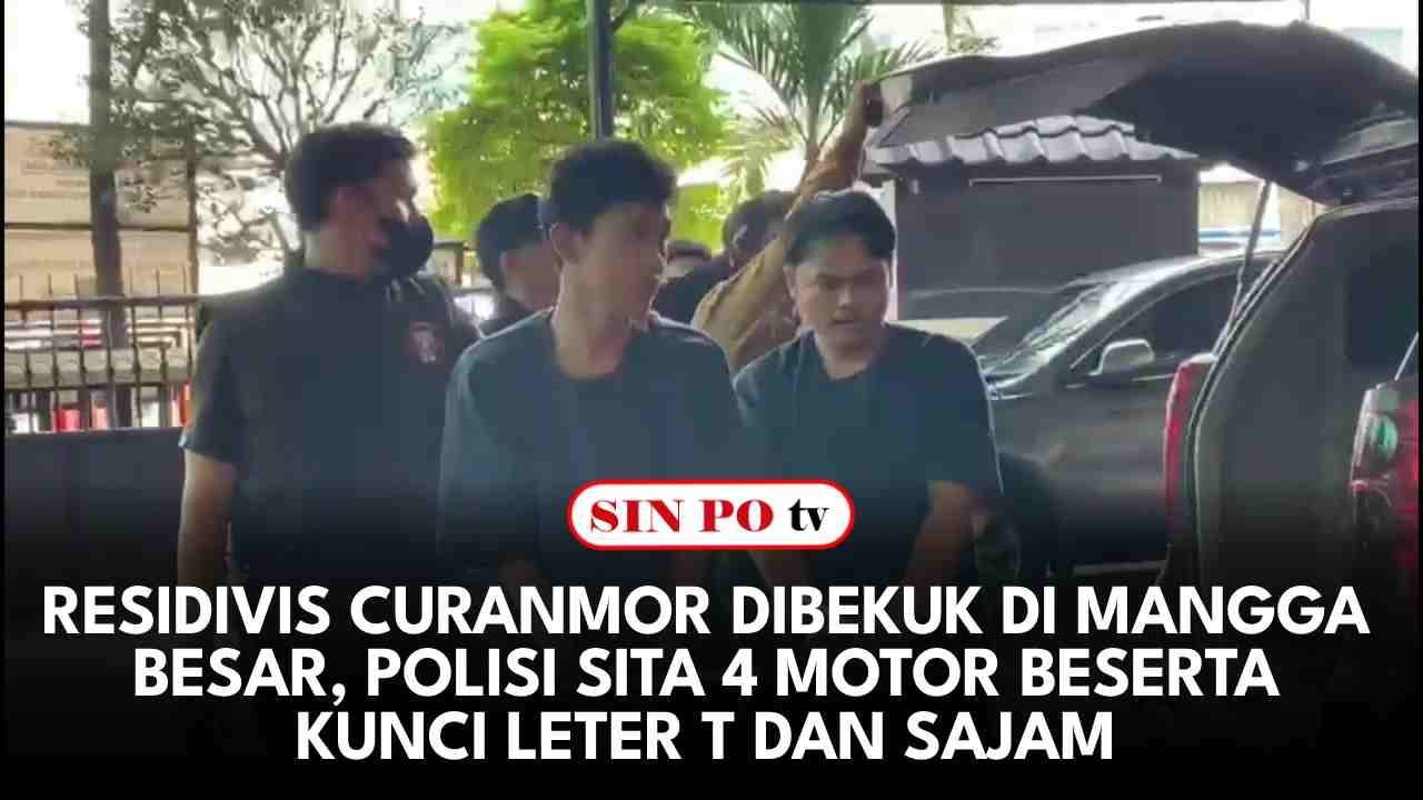 Residivis Curanmor Dibekuk Di Mangga Besar, Polisi Sita 4 Motor Beserta Kunci Leter T Dan Sajam