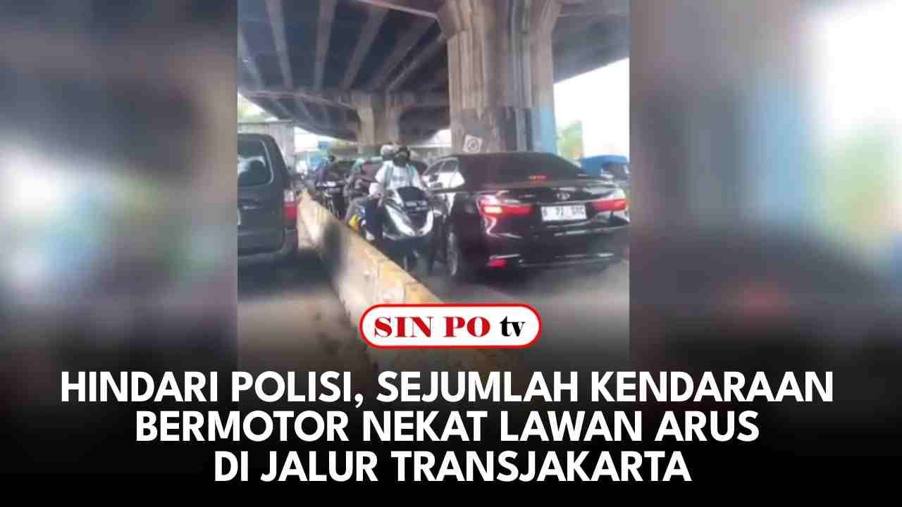 Hindari Polisi, Sejumlah Kendaraan Bermotor Nekat Putar Balik Di Jalur Transjakarta