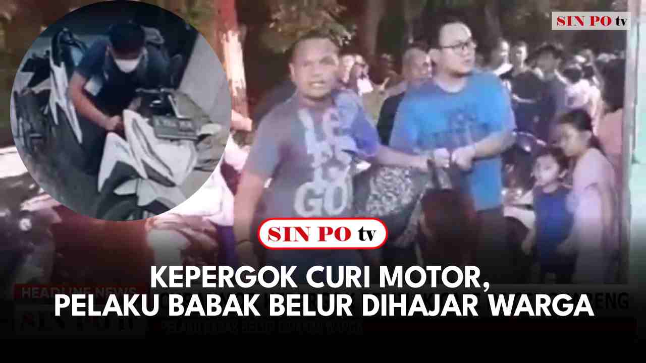 Kepergok Curi Motor, Pelaku Babak Belur Dihajar Warga