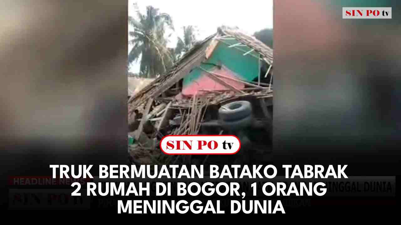 Truk Bermuatan Batako Tabrak 2 Rumah Di Bogor