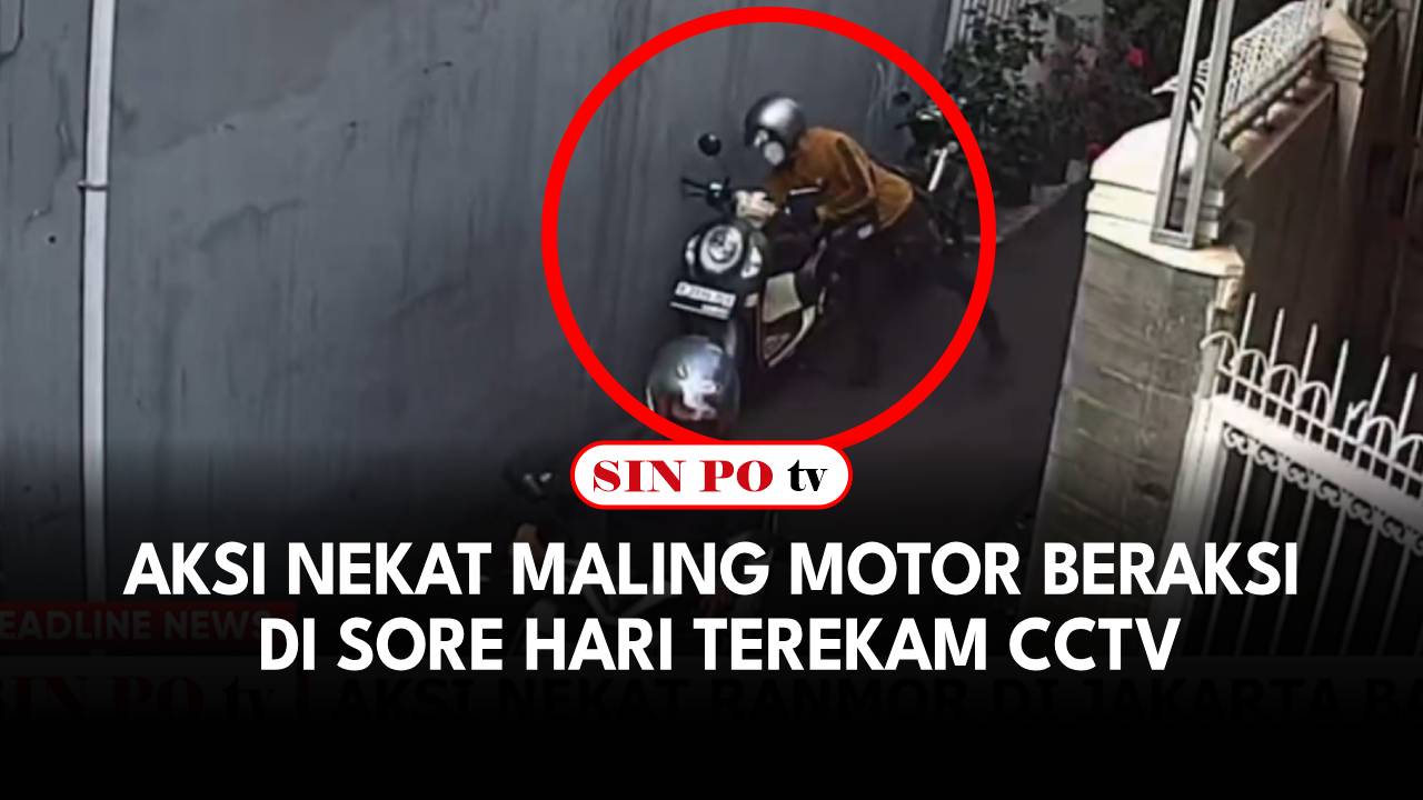 Aksi Nekat Maling Motor Beraksi di Sore Hari Terekam CCTV