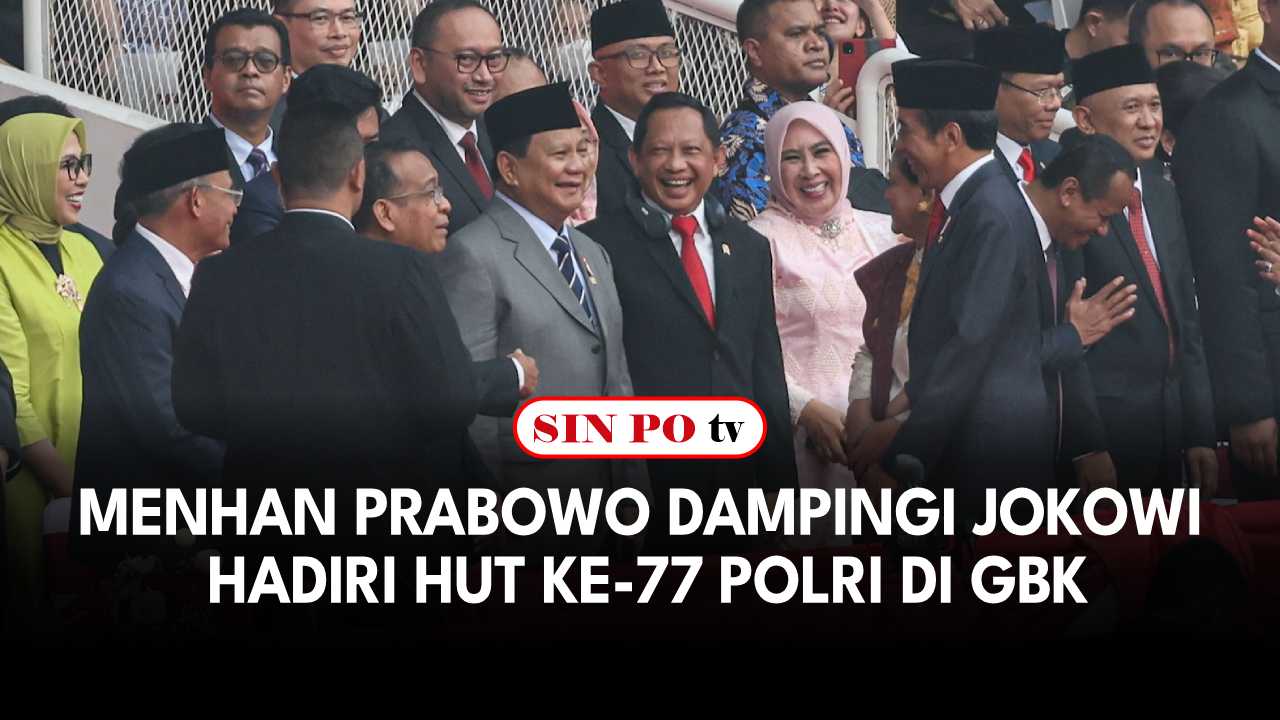 Menhan Prabowo Dampingi Jokowi Hadiri HUT Bhayangkara