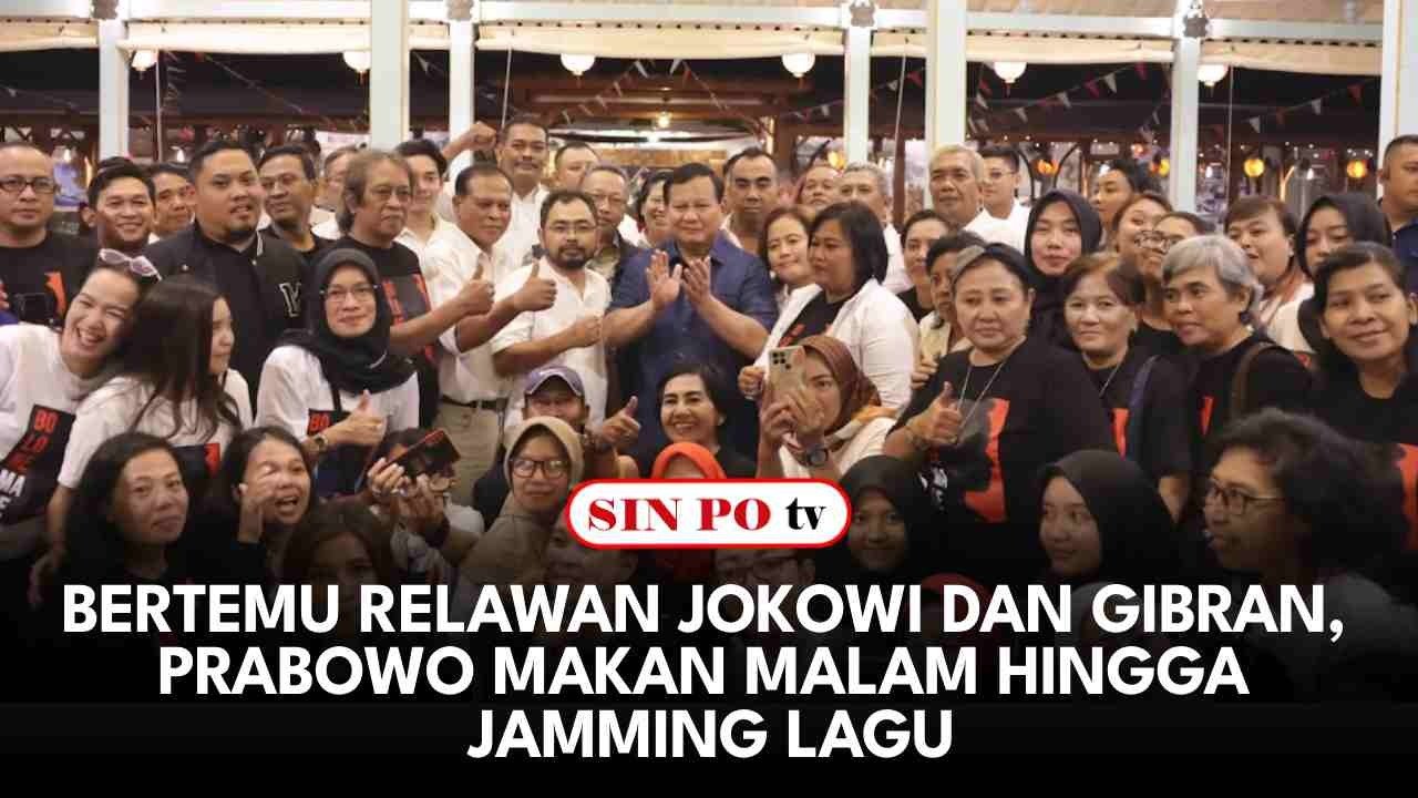 Bertemu Relawan Jokowi dan Gibran, Prabowo Makan Malam Hingga Jamming Lagu