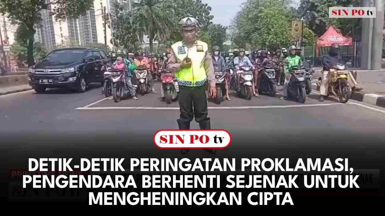 Detik-Detik Peringatan Proklamasi, Pengendara Berhenti Sejenak untuk Mengheningkan Cipta