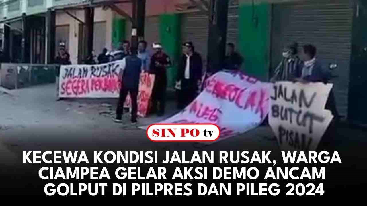 Kecewa Kondisi Jalan Rusak, Warga Ciampea Gelar Aksi Demo Ancam Golput di Pilpres Dan Pileg 2024