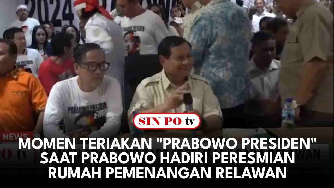 Momen Teriakan "Prabowo Presiden" Saat Prabowo Hadiri Peresmian Rumah Pemenangan Relawan