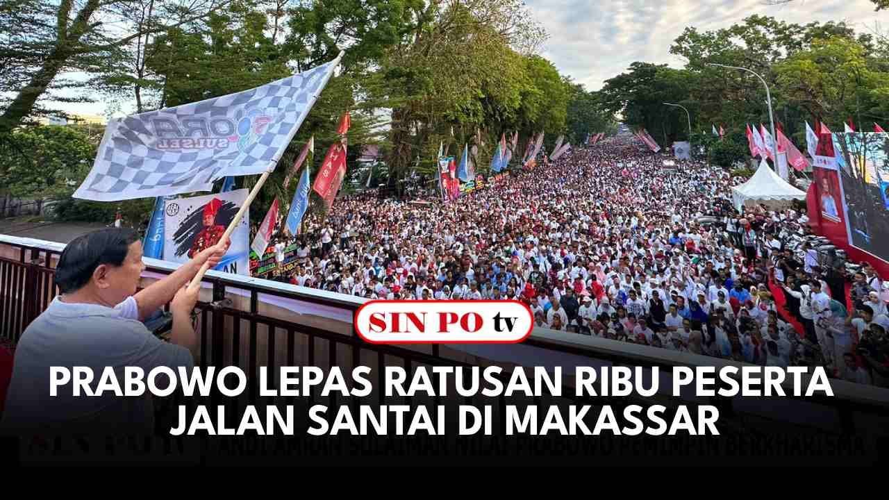 Prabowo Lepas Ratusan Ribu Peserta Jalan Santai Di Makassar